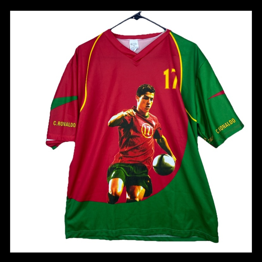 Cristiano Ronaldo Jersey Portugal Football Men’s XL N.B Made In Italy #17 Red